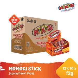 Momogi Stick Jagung Bakar Pedas 12gr (1 Karton @ 12 Box)